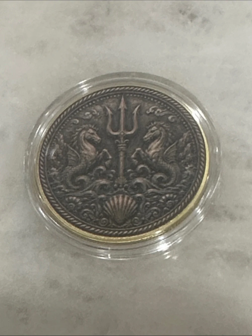 Poseidon Coin - Two-Tone Bronze and Gold